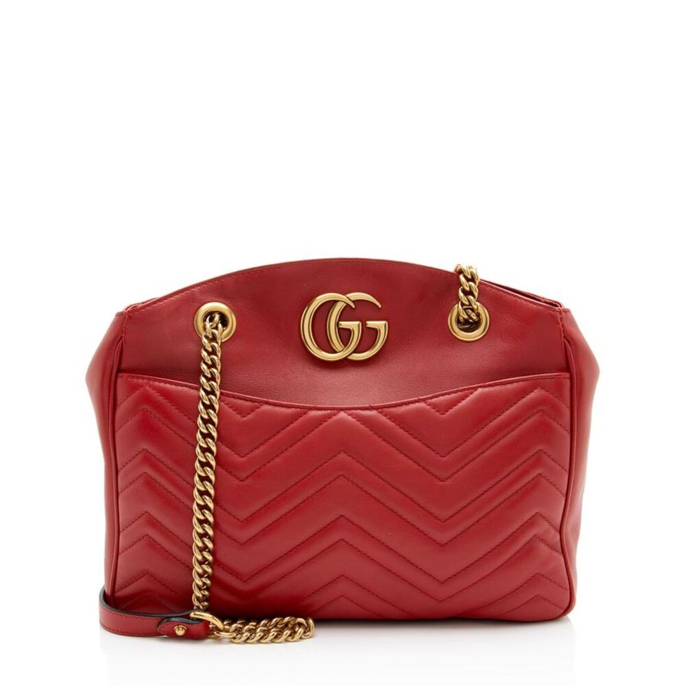 Gucci Matelasse Leather GG Marmont Medium Open Shoulder Bag